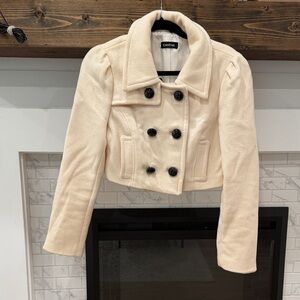 Bebe cream  Double-Breastes crop Coat jacket